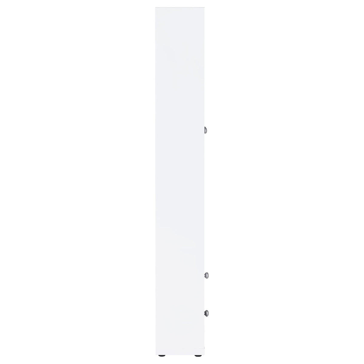 Coaster Home Furnishings - Hawthorne - 4-Shelf Tall Wood Accent Cabinet with Glass Doors, Drawers - Farmhouse Style - Living Room, Entryway & Home Kitchen - White - 953477