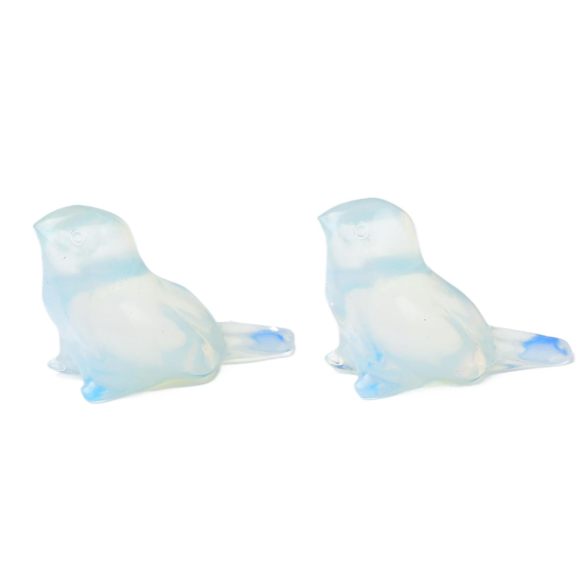 WUYOUSHI 2pcs Crystal Bird Figurines - Opal Sculptures Decorative Birds Crystal Animal Statues Home Decor Unique Bird Gifts