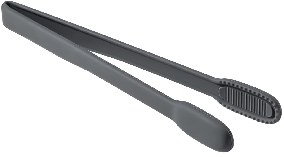 carrotez Silicone Cooking Kitchen Tongs, Anti-Slip,Non-Scratch Serving Tongs 9.25 Inches - Dark Gray