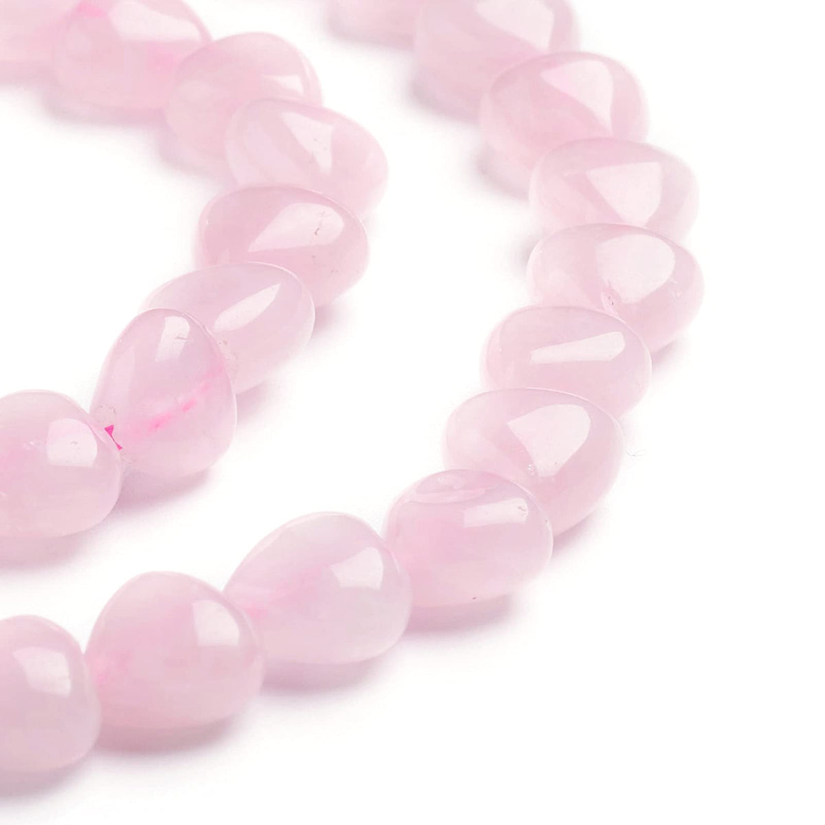 Fashewelry 98pcs Natural Rose Quartz Heart Beads Energy Healing Chakra Stone Loose Beads Polished Crystal Gemstone Spacer Beads for Earring Bracelet Necklace Jewelry Making, 7.2-9x8.3-8.7mm