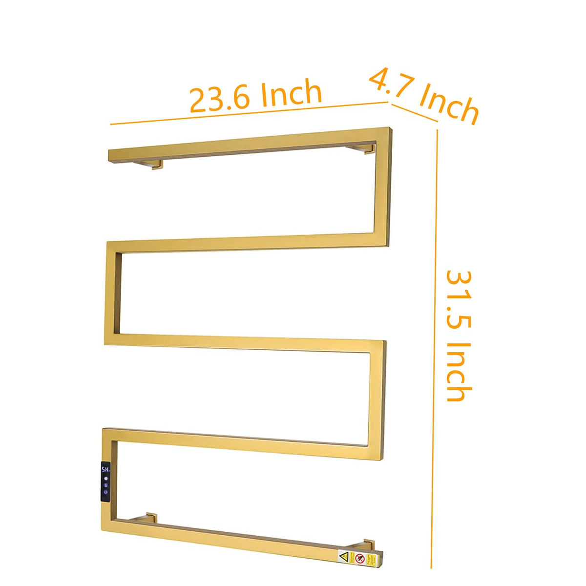 Towel Warmer Rack for Bathroom with Timer/Fahrenheit Temperature Control Wall Mounted Electric Heated 5 Bar Rail Plug-in or Hardwired Keep Bath Shower Towel Warming (Brushed Gold)
