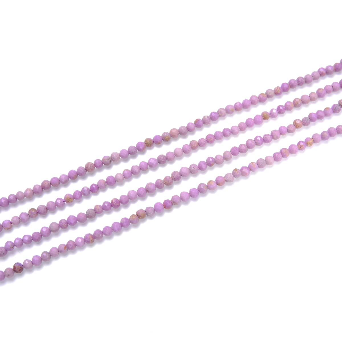 Adabele 30 Inch Natural Purple Phosphosiderite Healing Gemstone 3mm (0.12 Inch) Tiny Small Faceted Round Loose Beads Stone Spacer (270-290pcs Total) for Craft Jewelry Making GK3-25