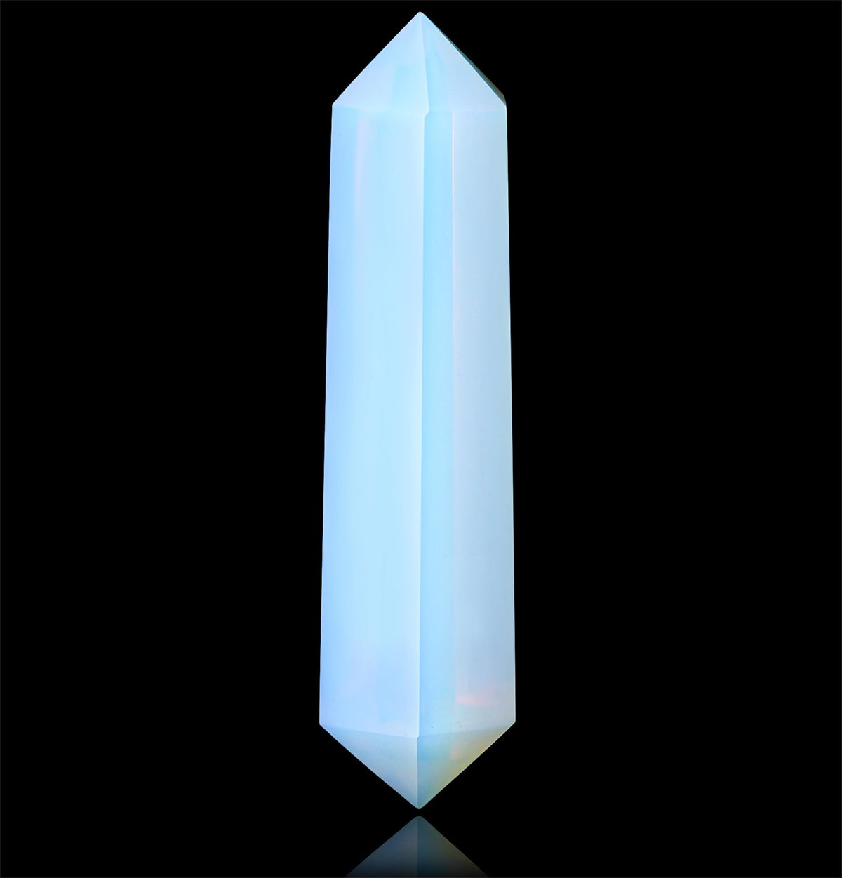 YATOJUZI 3.5" Opal Healing Crystals Wand Moonstone Crystals and Healing Stones Large Hexagonal Moonstone Crystal Points for Meditation Divination Reiki Energy Balancing 1PCS