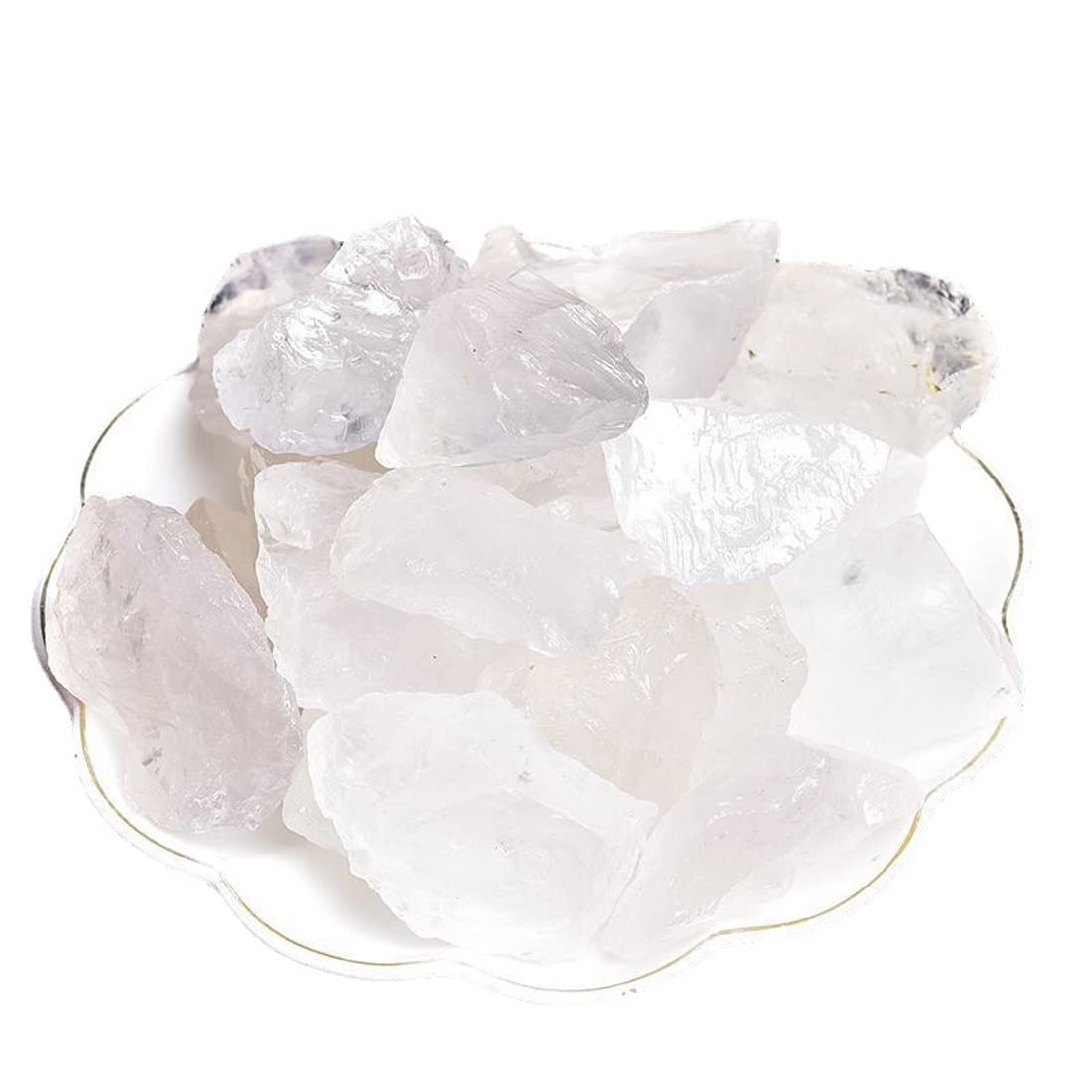 Clear Quartz Raw Crystals, Large 1.25-2.0" Healing Crystals Natural Rough Stones Crystal for Tumbling, Cabbing, Fountain Rocks, Decoration, Polishing, Wire Wrapping, Wicca & Reiki