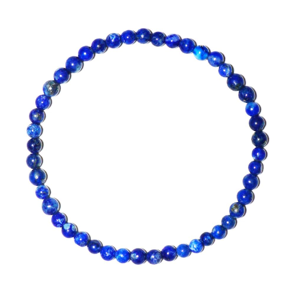 4mm Lapis Lazuli Bracelet | Natural Royal Blue Throat & Third Eye Chakra Crystal Gemstone Beads - Handmade Meditation Protection Jewelry | Beading Tool Kit - Fits for 6-7 inch Xsmall Wrist