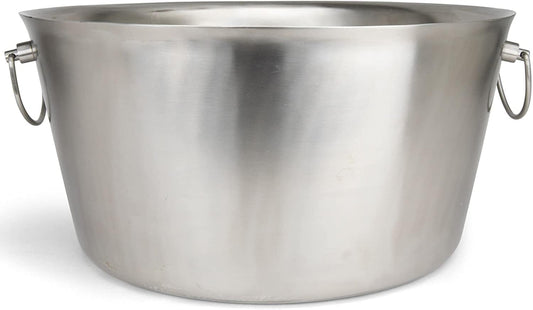 Stainless Steel Insulated Beverage Tub - Real Deal Steel, Large 6 Gallon Round Double Walled Party Tub, Drink Bucket for Parties, Ice Cooler for Wine Beer