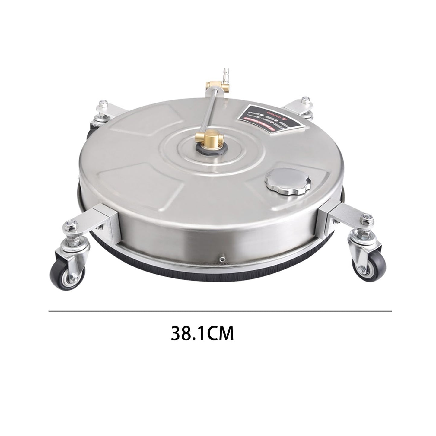 Pressure Washer Surface Cleaner with Wheels Stainless Steel Housing Quick Connector Power Washer Surface Cleaner Attachment Stainless Steel