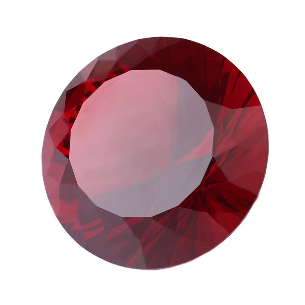 Red Crystal Glass Diamond Shaped Decoration, Big Ruby 60mm Jewel Paperweight (Please identify our brand Yarr Store)