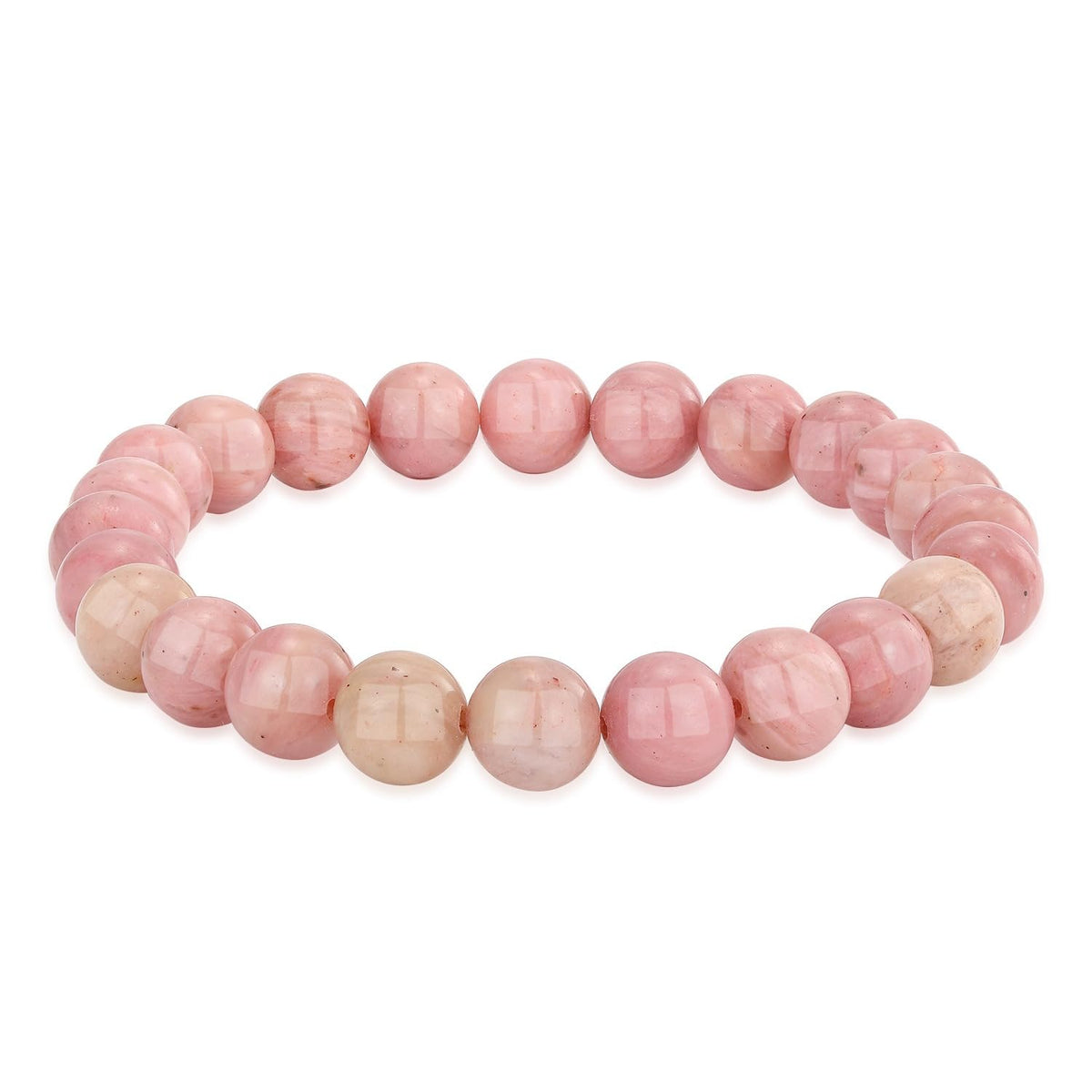 Crystal Vibe Rhodochrosite Crystal Bracelet for Love and Balance - 8mm Beaded Bracelet for Emotional Healing, Trust & Positivity - Crystal Jewelry Gifts for Women Men - Adjustable Size