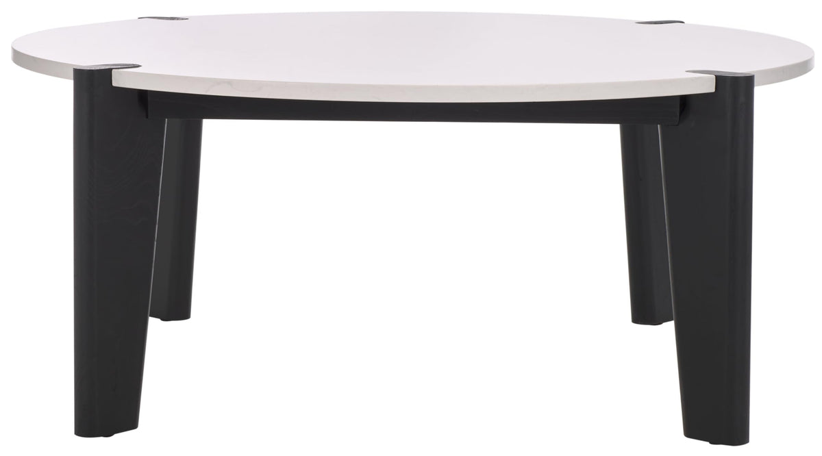 SAFAVIEH Couture Collection Garcia Black/White Marble Top Round Coffee Table
