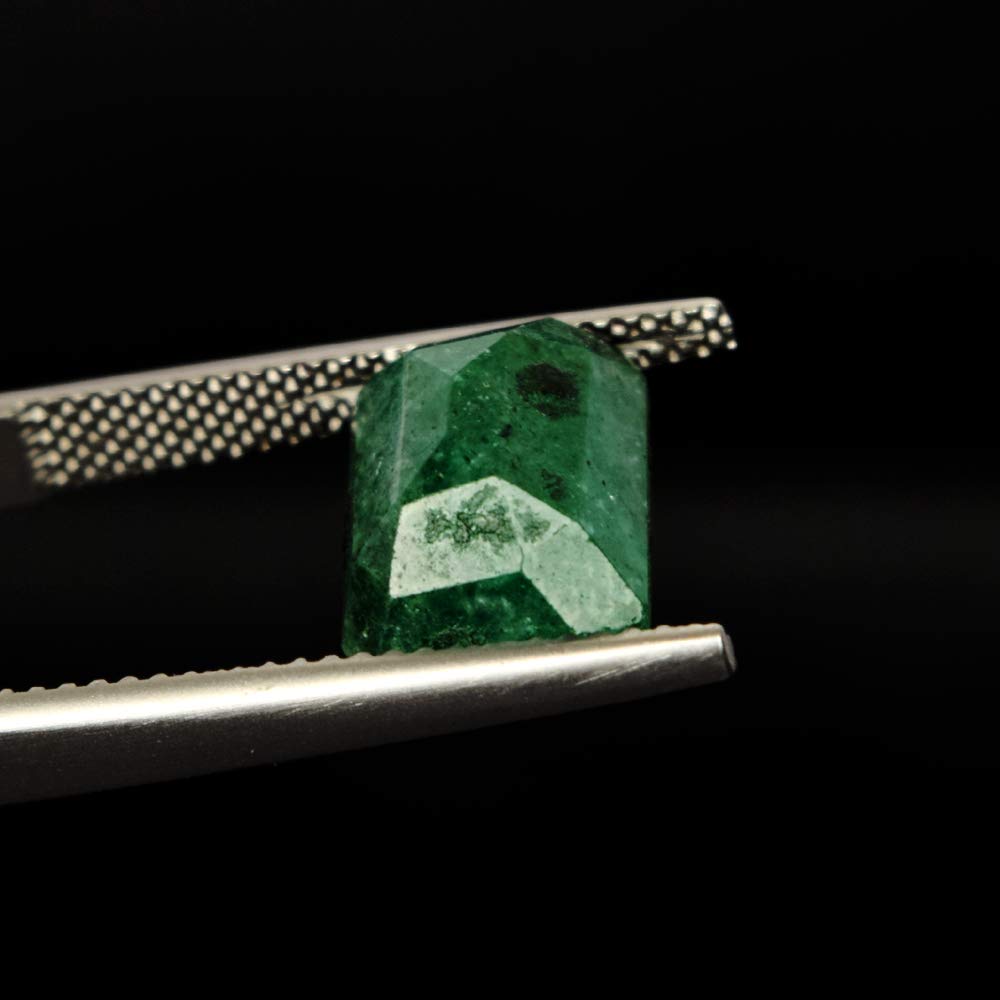 GEMHUB Loose Gemstones For Jewelry Making 4.80 Carat Emerald Cut Natural Green Emerald Natural Gemstones for Jewelry Pendants