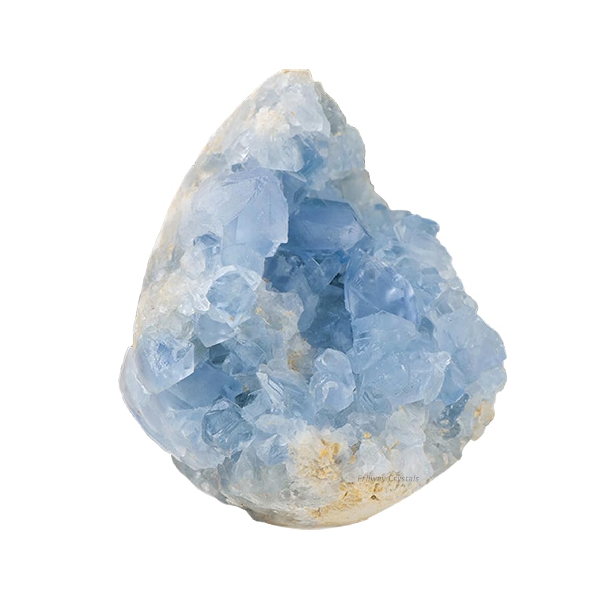 Erliway Natural Celestite Crystal Cluster, Irregular Blue Celestine Cluster Geode, Raw Gemstone Specimen for Birthstone Gift Reiki Healing Meditation Home Decor (0.15-0.22lb)