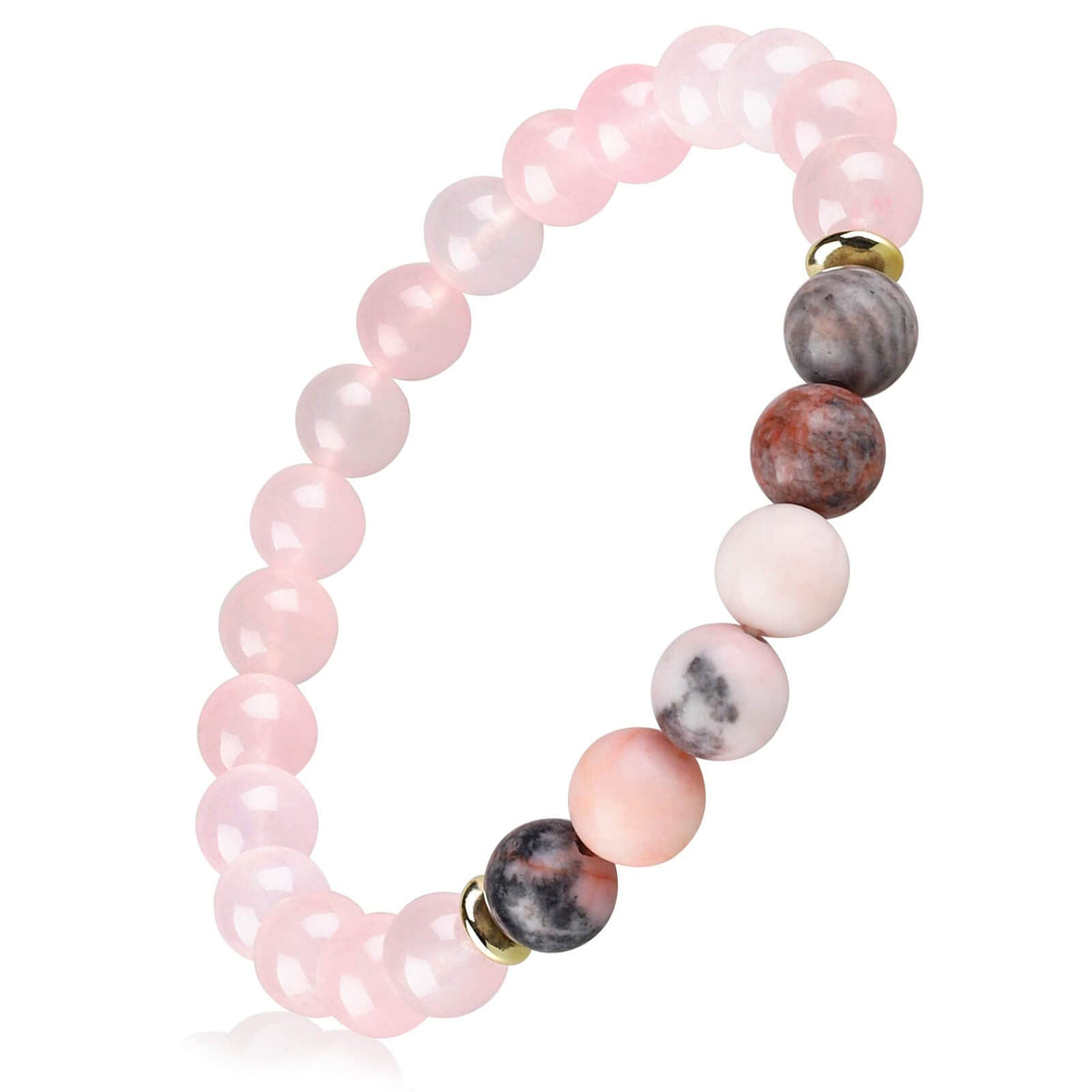 HOZEAL Rose Quartz Bracelet, Love Friendship Pink Crystal Stone Chakra Bracelet, Business Money Energy Wealth Good Luck Prosperity Feng Shui Beaded Bracelet for Men Women