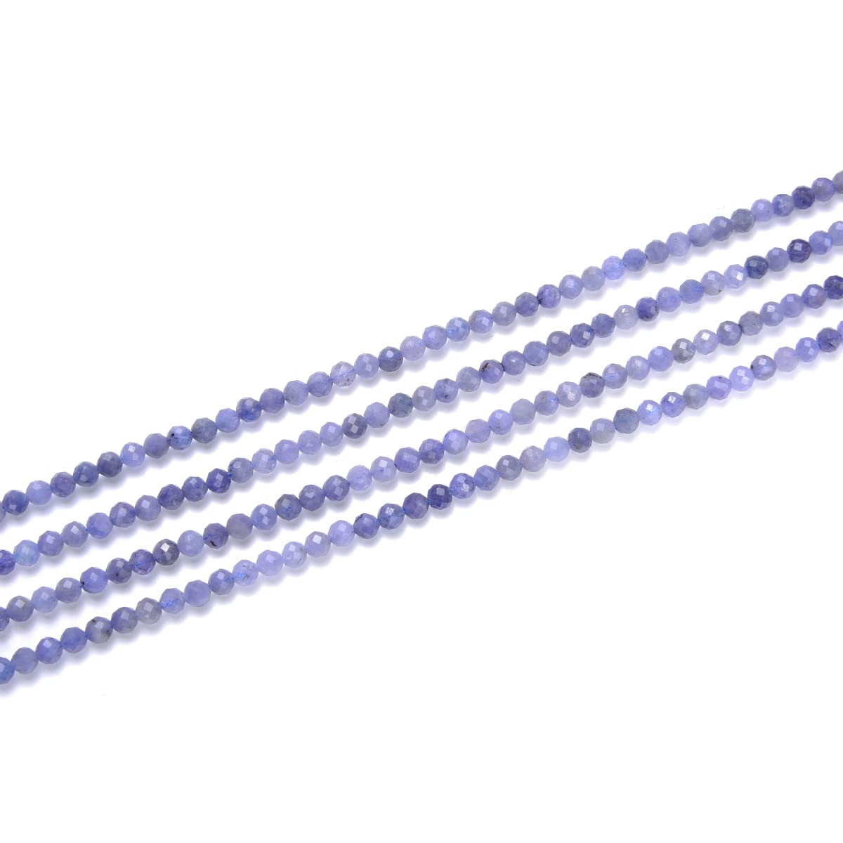 Adabele 15 Inch Natural Purple Tanzanite Healing Gemstone 4mm (0.16 Inch) Tiny Small Faceted Round Loose Beads Stone Spacer (85-95pcs) for Craft Jewelry Making GK4-26