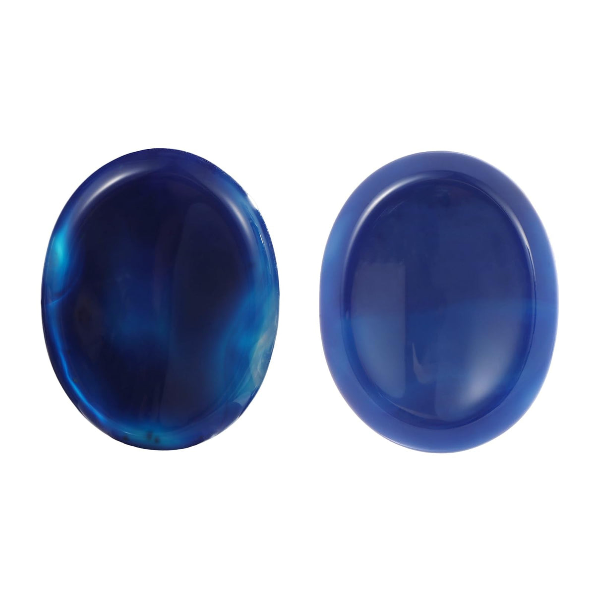 Chakra Worry Stones for Anxiety Crystal Thumb Palm Stone Handcarved Polished Oval Gemstone Chakra Decor Thoughtful Gifts 2PCS (Blue agate)