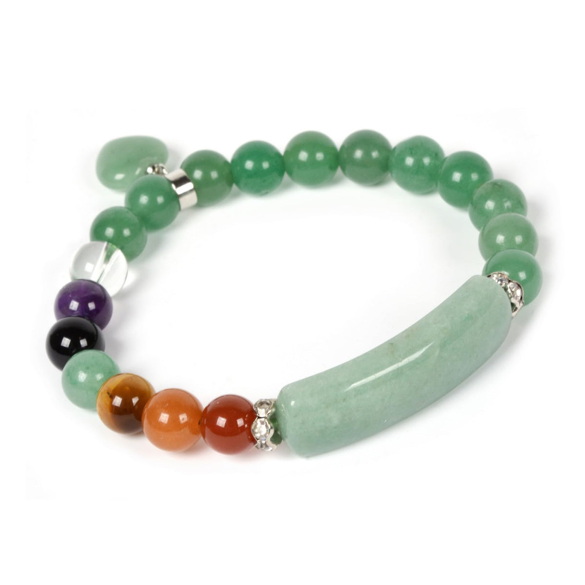 Justinstones Green Aventurine Natural Healing Stone Bracelet 8mm Beads Chakra Crystal Energy Heart Charm Bracelet Love Friendship Anxiety Crystal Healing Stone Chakra Bracelet