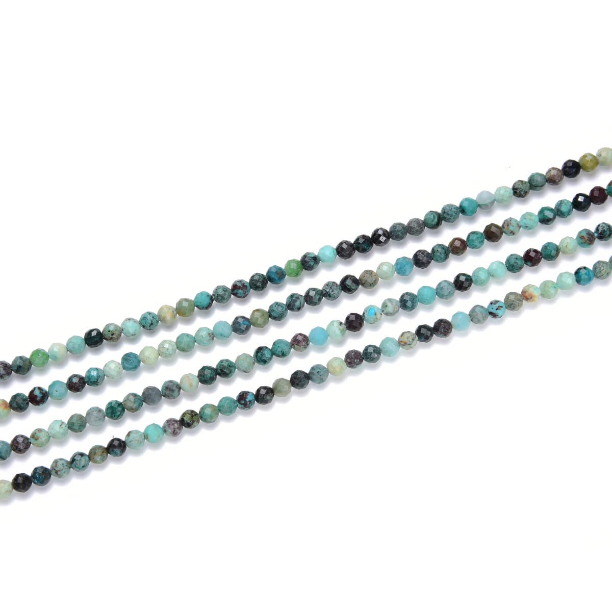 Adabele 15 Inch Natural Chrysocolla Healing Gemstone 3mm (0.12 Inch) Tiny Small Faceted Round Loose Beads Stone Spacer (110-120pcs) for Craft Jewelry Making GK3-16