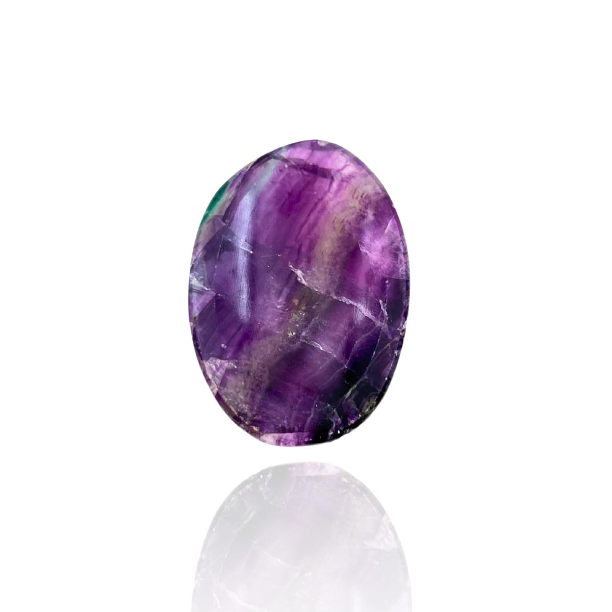 GEMSCITE Fluorite Thumb Worry Stones Metaphysical Gemstone Crystal Healing Reiki Men Women Gift FENG Shui Positive Energy Love Wellness Palm Stones Wicca Powerful