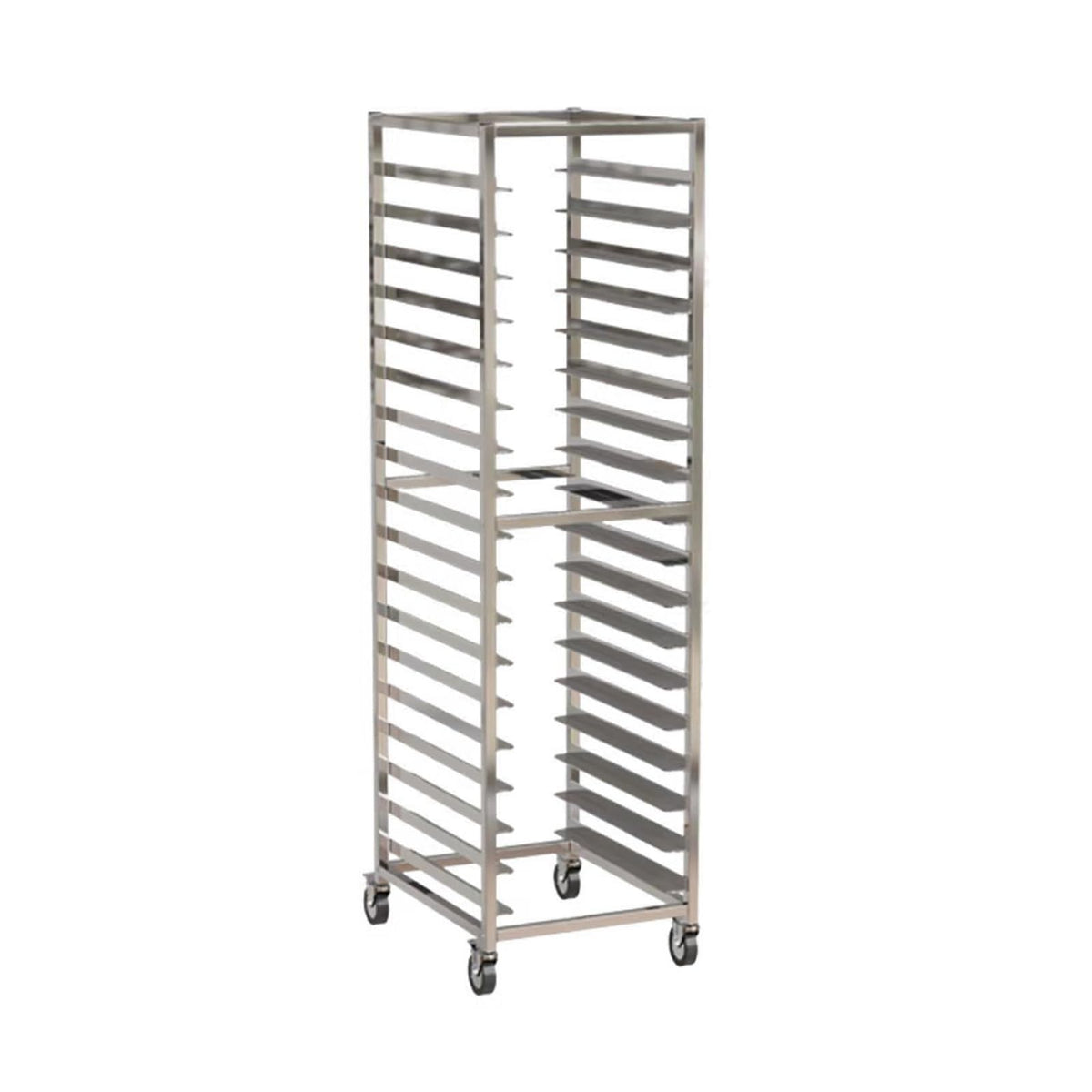GenSDH 18-Tier Aluminum Bakery Rack with Wheels, Commercial Cooling Trolley for Full & Half-Size Pans, Heavy-Duty for Efficient Baking and Storage
