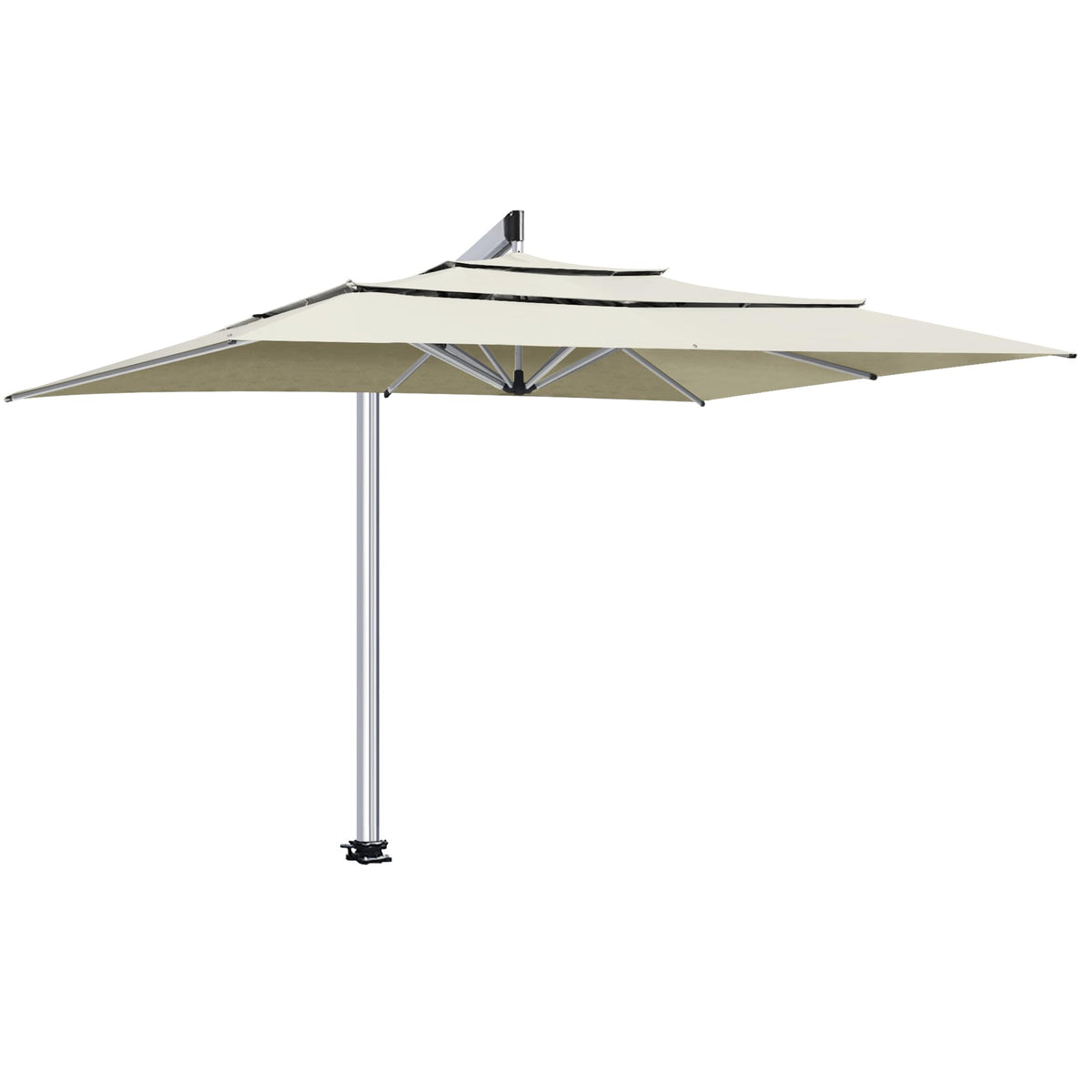 EliteShade USA Atlas 3-Tier 10x13FT Full Aluminum Cantilever Patio Umbrella for Outdoor restaurant Garden Courtyard Deck Pool and Marketing with Light,Natural