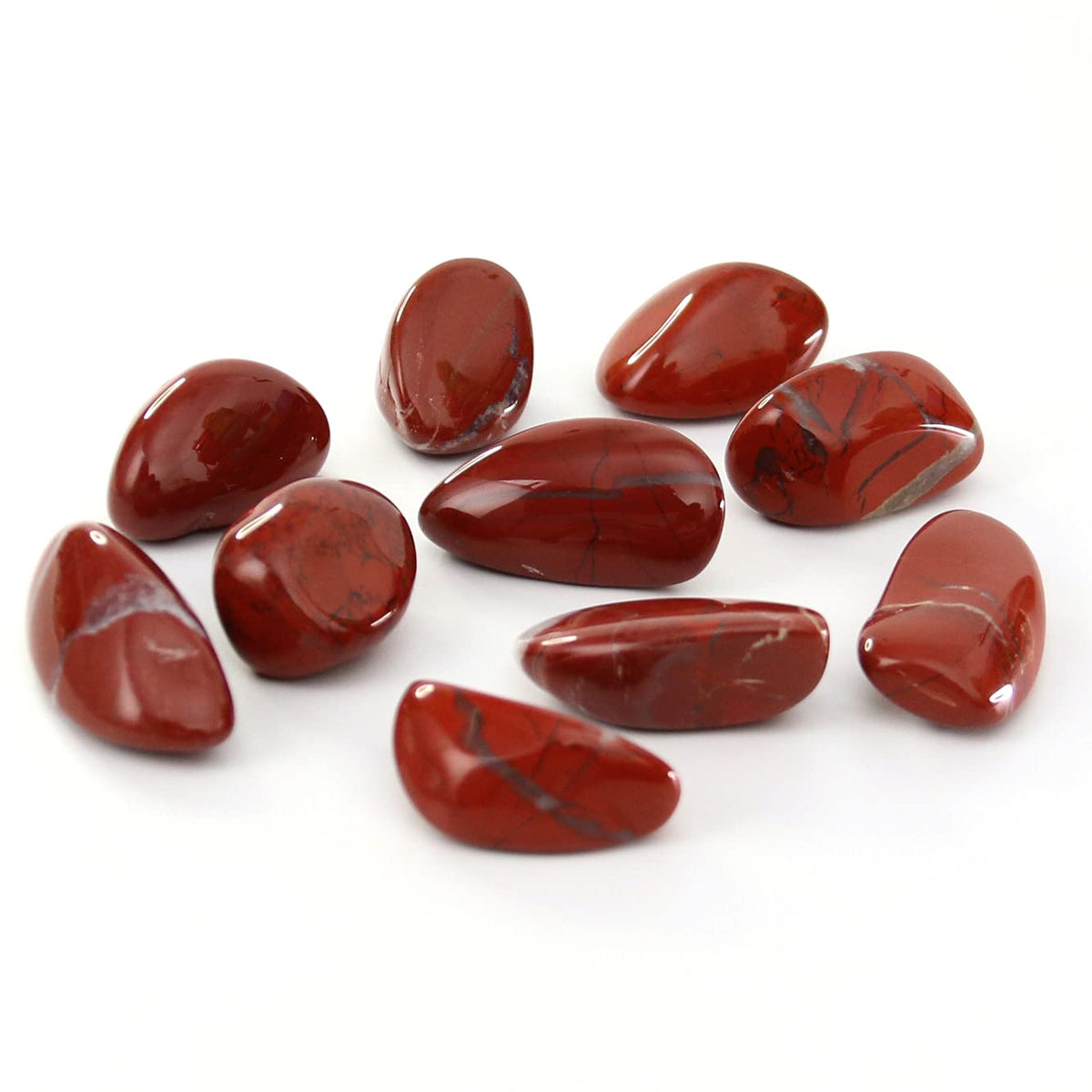 Tumbled Polished Natural Red Jasper Stones, Crystals and Healing Stones Quartz Bulk for Wicca, Reiki, Healing Energy, Chakra Stones, Witchcraft Supplies(10Pcs)