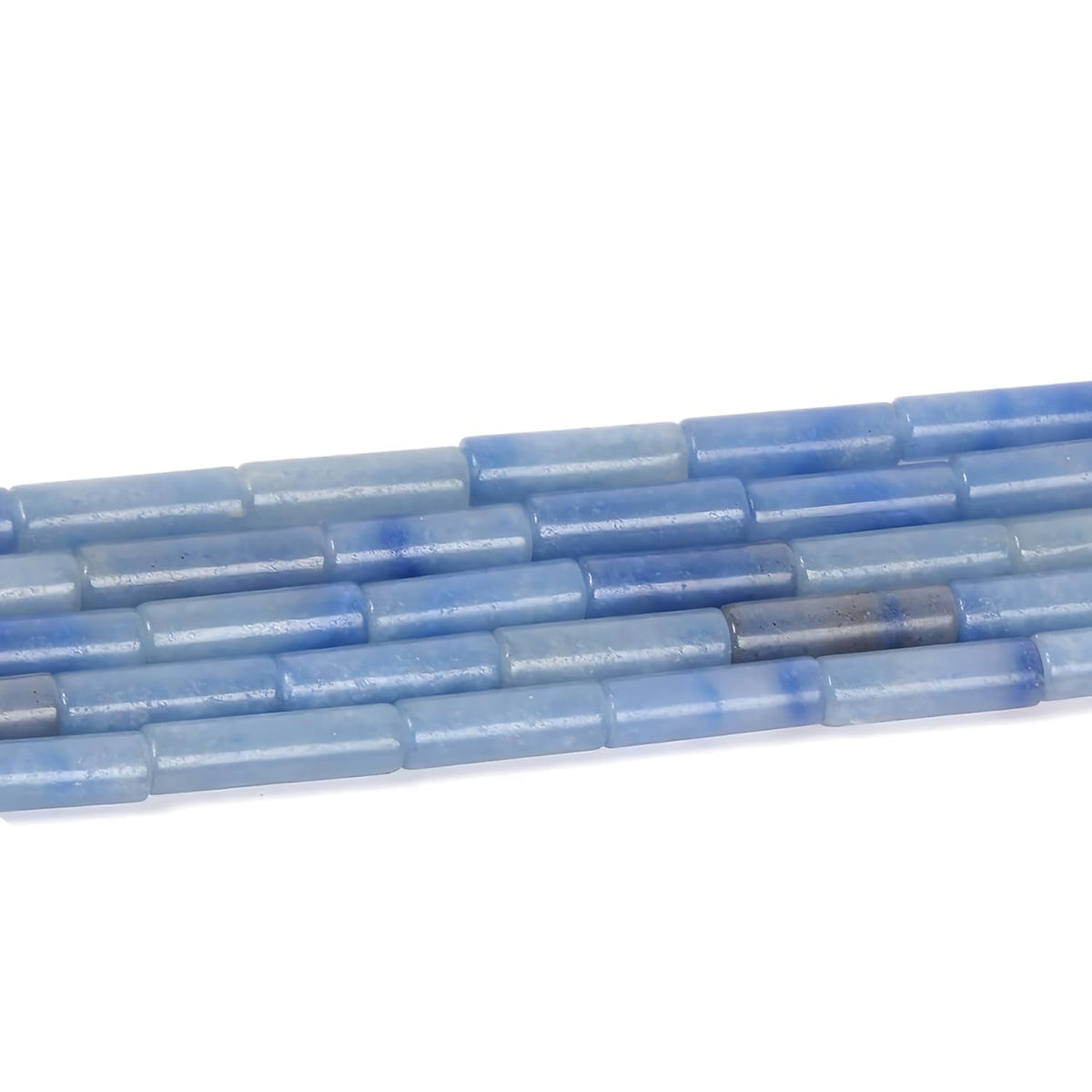 HAAMIIQII Natural Blue Aventurine Tube Beads 13x4mm Column Stone Cylinder Gemstone Loose Beads for Jewelry Making Strand 15 Inch (28-29pcs)