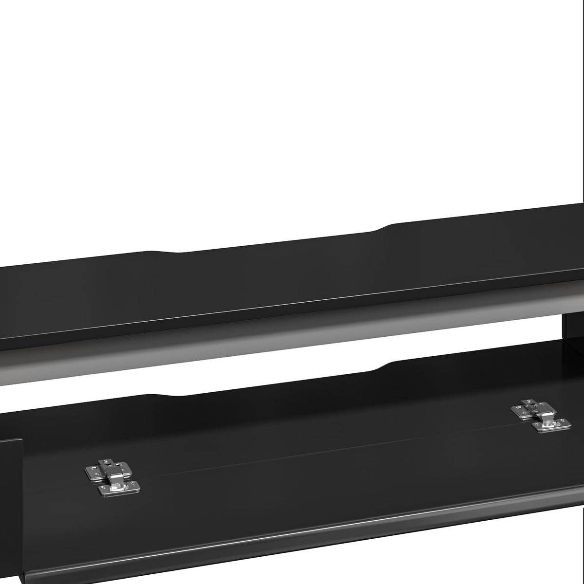 FurniNova 55'' Floating TV Stand with Drawers, Wall Mounted TV Console, High-Gloss Floating Entertainment Center Under TV Shelf for Living Room Bedroom,Fully Assembled,Black
