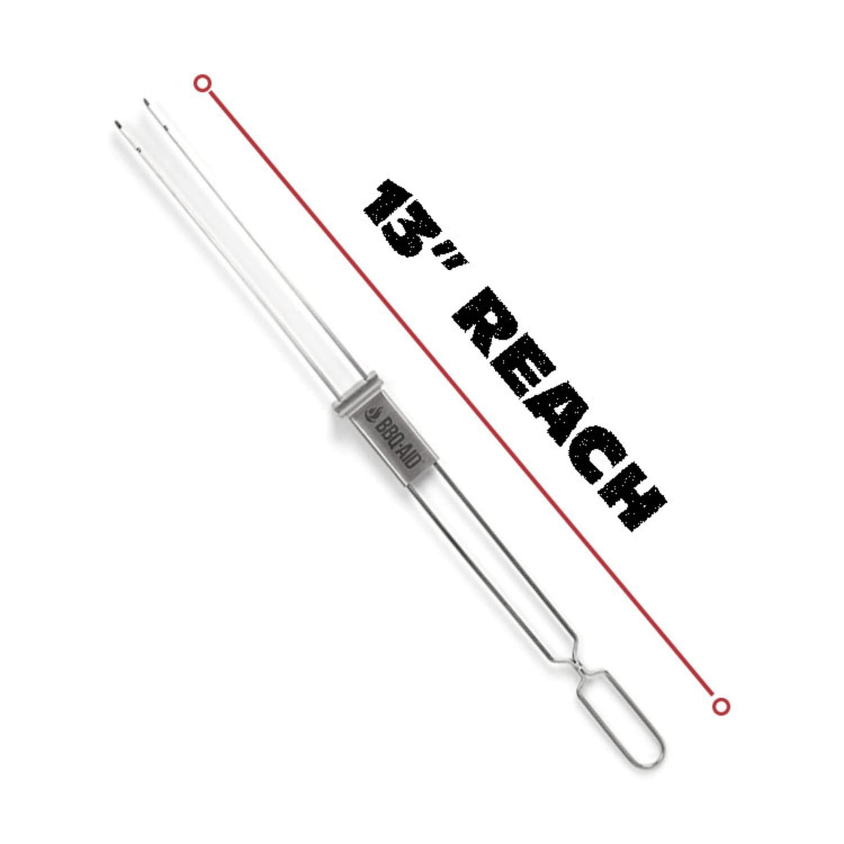 BBQ-AID Premium Barbecue Metal Skewers for Kabobs with Quick Release - Double Pronged, Stainless Steel Metal Skewer for Grilling - Shish Kabob Sticks, Veggies & More