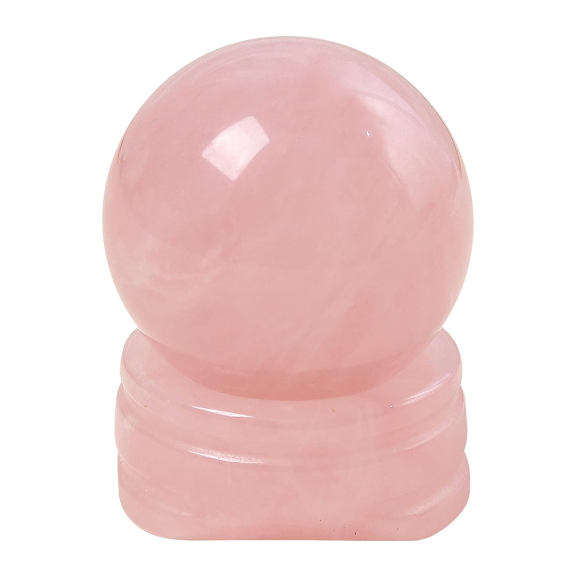 Casaper Natural Rose Quartz Ball with Stone Stand, Healing Crystal Sphere for Home Fengshui Yoga Meditation, Reiki Energy Balancing 1.18”(30mm)