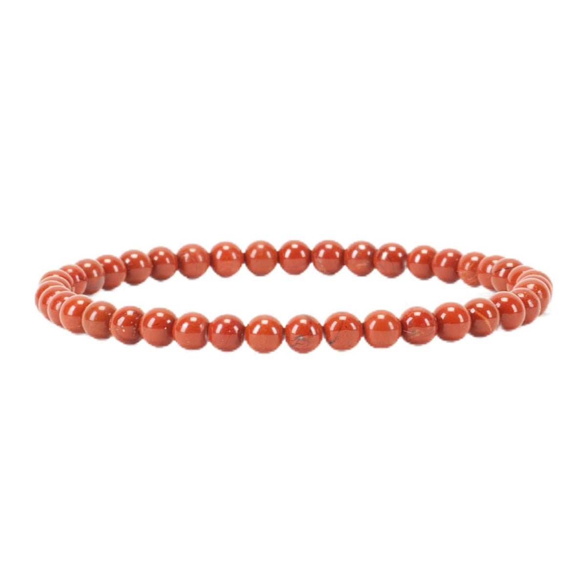 Cherry Tree Collection - Small, Medium, Large Sizes - Gemstone Beaded Bracelets For Women and Men - 4mm Round Beads (Red Jasper, Small)