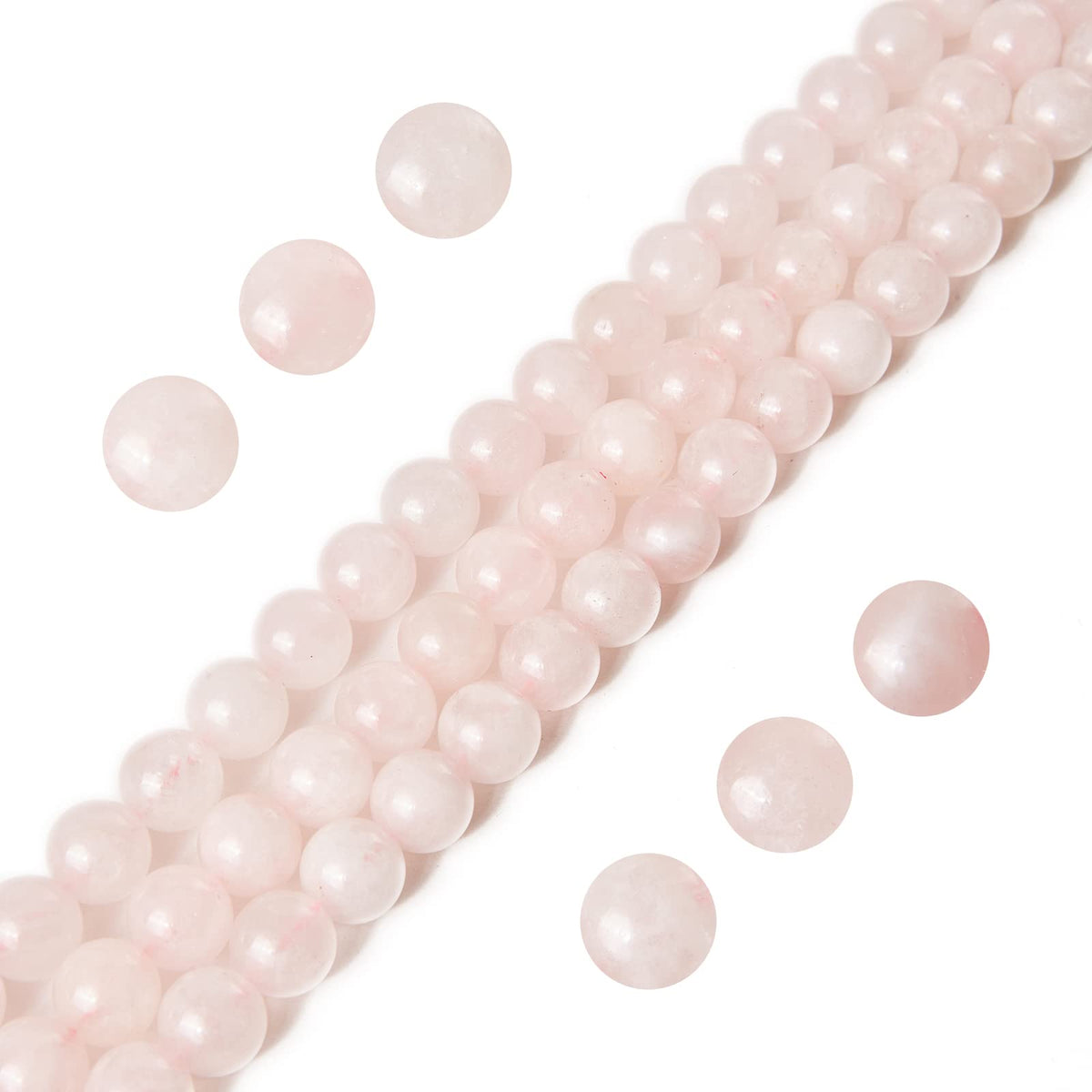 60pcs 6mm Rose Quartz Beads Natural Gemstone Beads Round Loose Beads for Jewelry Making