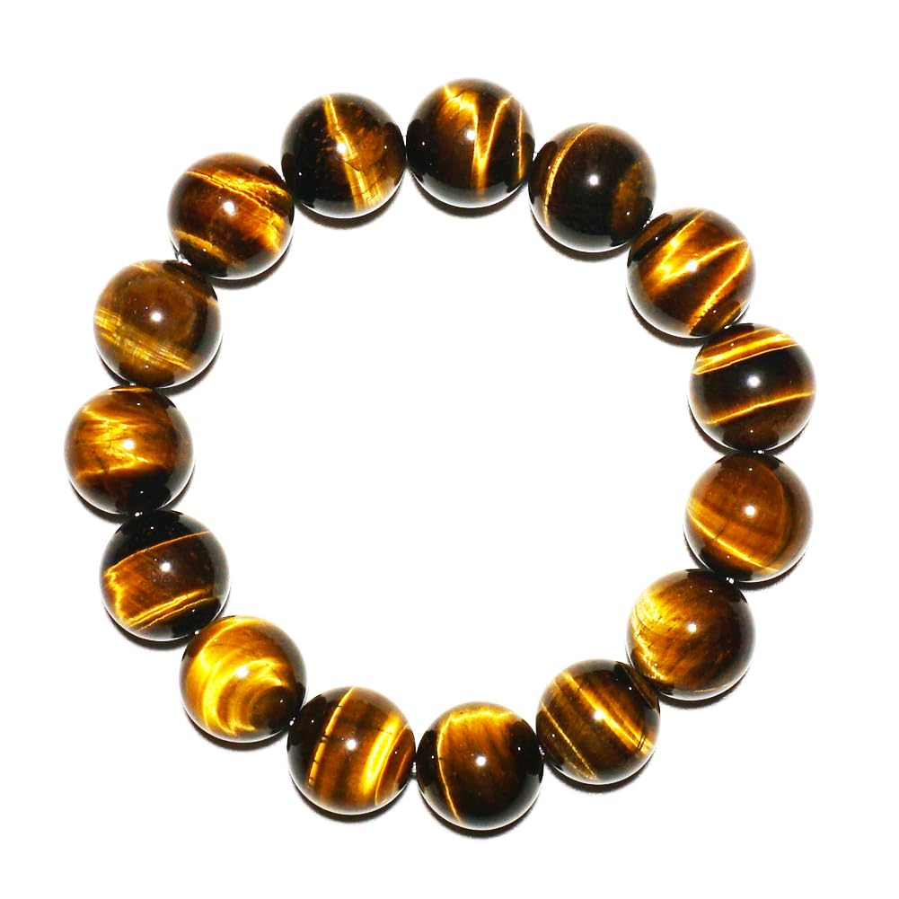 TaHLga Tigers Eye Mens Bracelet 16MM with Golden Brown Cats Eye | Fits for About 8" XLarge Wrist | Natural Solar Plexus Chakra Gemstones | Bring Luck Wealth Courage | Protection from Evil | Gift