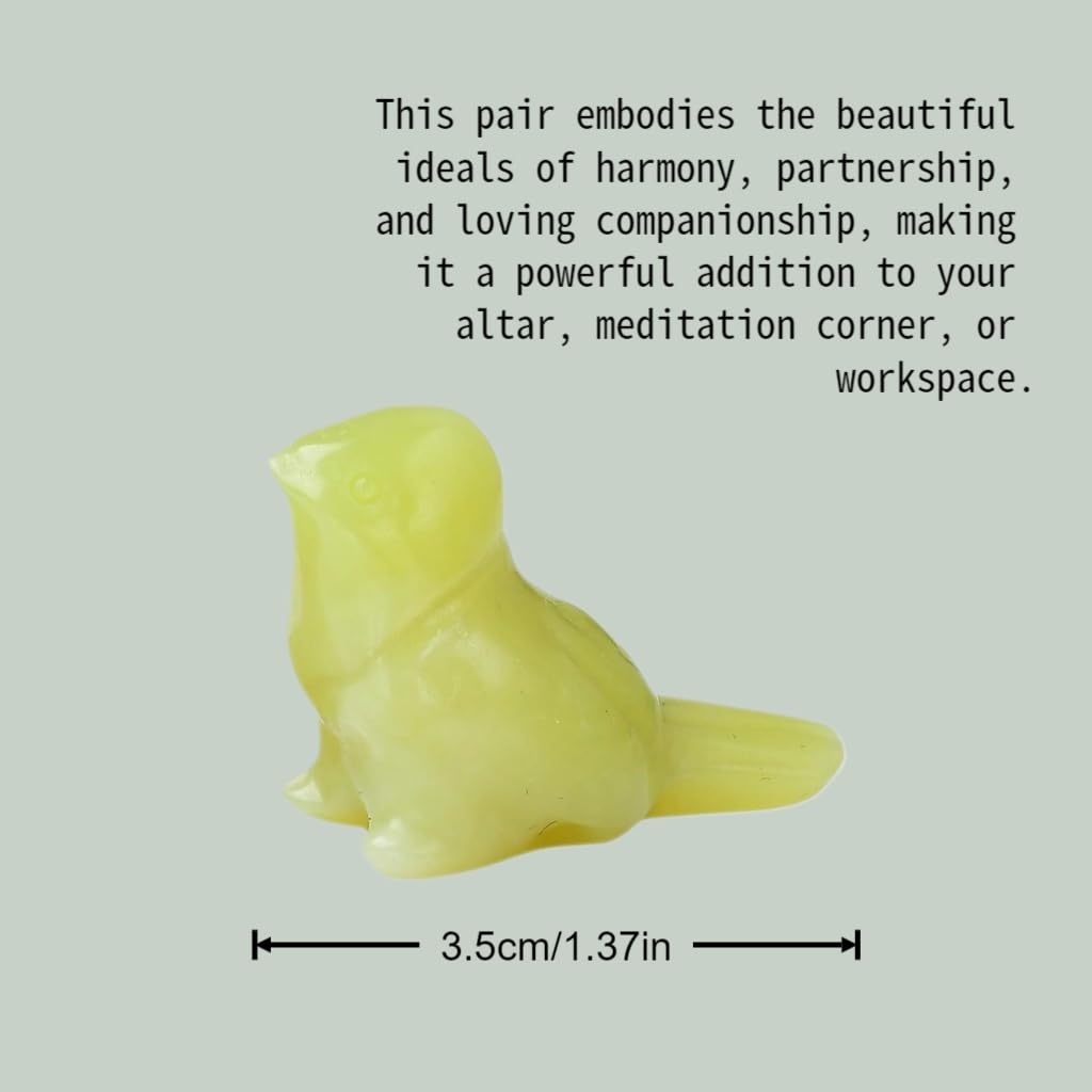 WUYOUSHI 2pcs Crystal Bird Figurines - Lemon Jade Sculptures Decorative Birds Crystal Animal Statues Home Decor Unique Bird Gifts