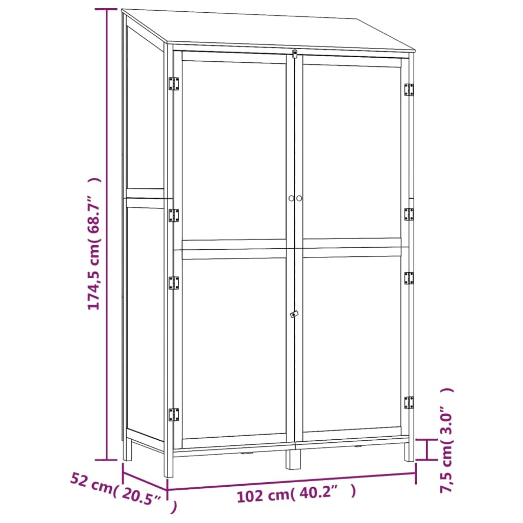 Outdoor Garden Shed 40.2x20.5x68.7 in, Solid Fir Wood Storage Cabinet with Lockable Doors for Backyard Lawn Tool Organization, White