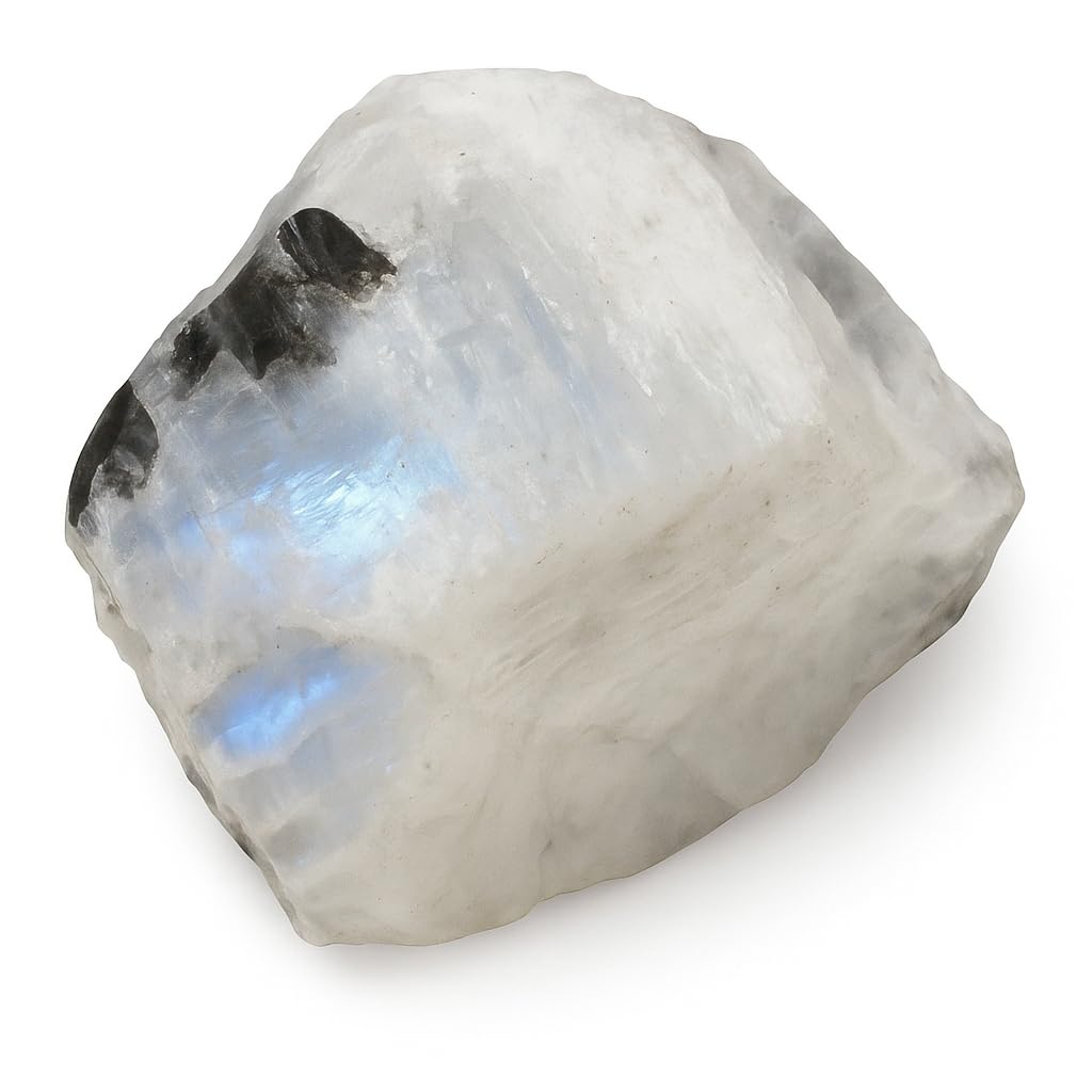 Rainbow Moonstone Raw Crystals – Large 1.25-2.0” Natural Healing Stones for Intuition, Chakra, Meditation, Reiki, Energy Work, Wire Wrapping, Tumbling & Spiritual Moon Magic Decor