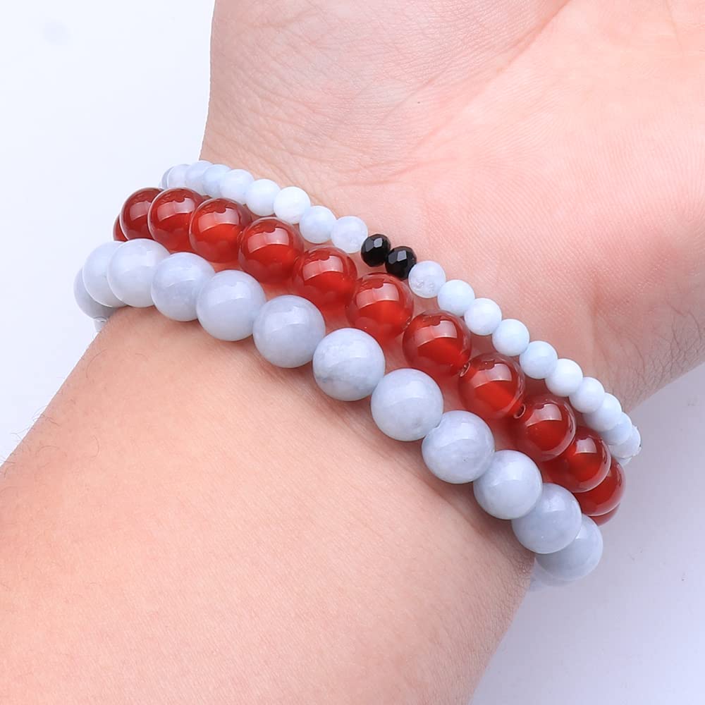UEUC Tree of Life Yoga Healing Stone Bracelets, Multilayer Lotus Chakra Stone Reiki Bracelet Sets, Anxiety Crystal Natural Stone,for Women Stress Relief(#61)