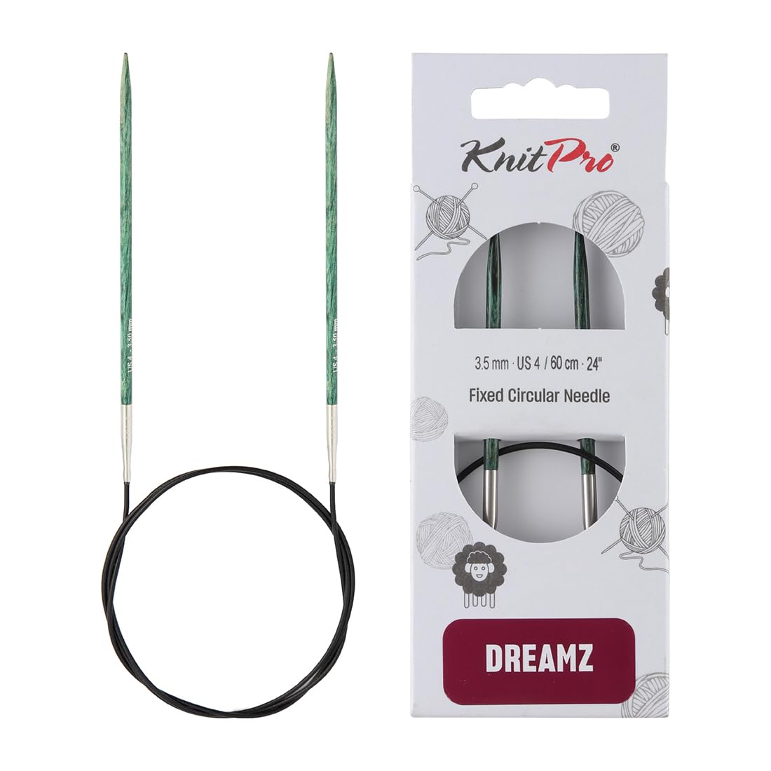 KnitPro Dreamz Fixed Circular Needles 24" (60cm) | US Size 4 (3.5mm)