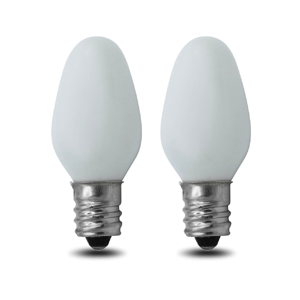 lumenivo 4W Replacement C7 Frosted White Bulb 120V Incandescent Light Bulb for Holiday Decor, Small Night Light, Baby Showers, Christmas Bulbs - E12 Candelabra Base - 2 Pack