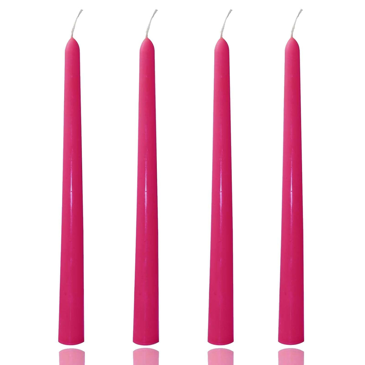 10 inch Gradient Taper Candles,Set of 4 Tapered Candle, Tall Candlesticks,Conical Stick Candles,Smokeless,Home Dinner, Party, Wedding, Halloween, Christmas (Rose red, 10inch)