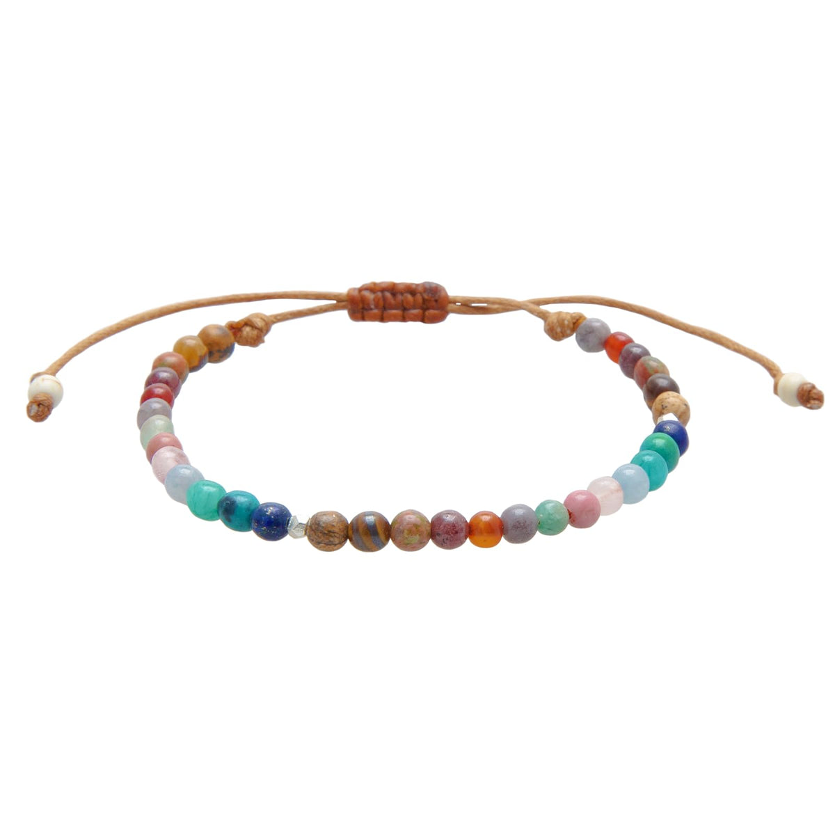 Lotus and Luna 4MM Energy Chakra Healing Bracelet with Real Stones Jade, Pearl, Rose Quartz, Amethyst, Moonstone (Master Healer)