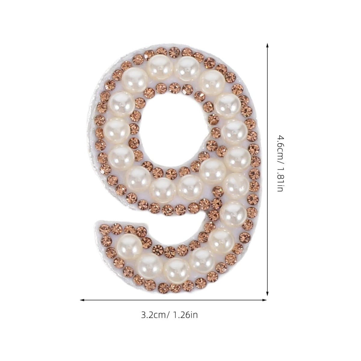 10 PCS Rhinestone Number Patches,0-9 with Glitter Number Stickers Iron on Patches DIY Sewing Supplies for Clothing Sweaters Backpacks Skirts Hats - 1.81 Inch