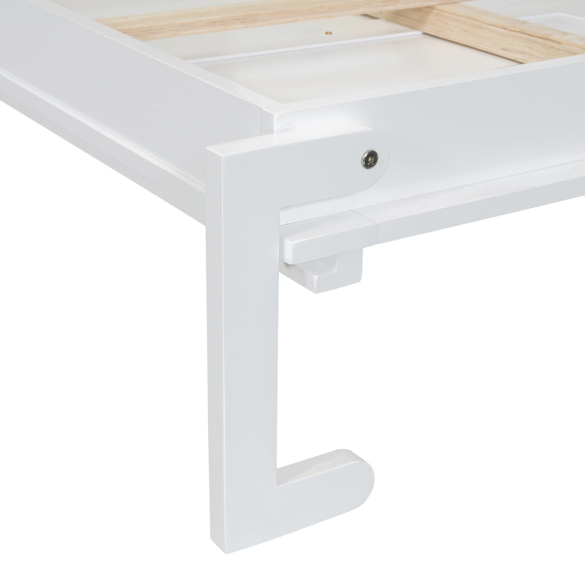 Ball & Cast Murphy Bed Queen Size Wall Chest with Charging Station and Slat Support,Wood Hideaway Cabinet Platform Bedframe w/Leg,can be Folded,Space-Saving,for Small Room,Dorms,White