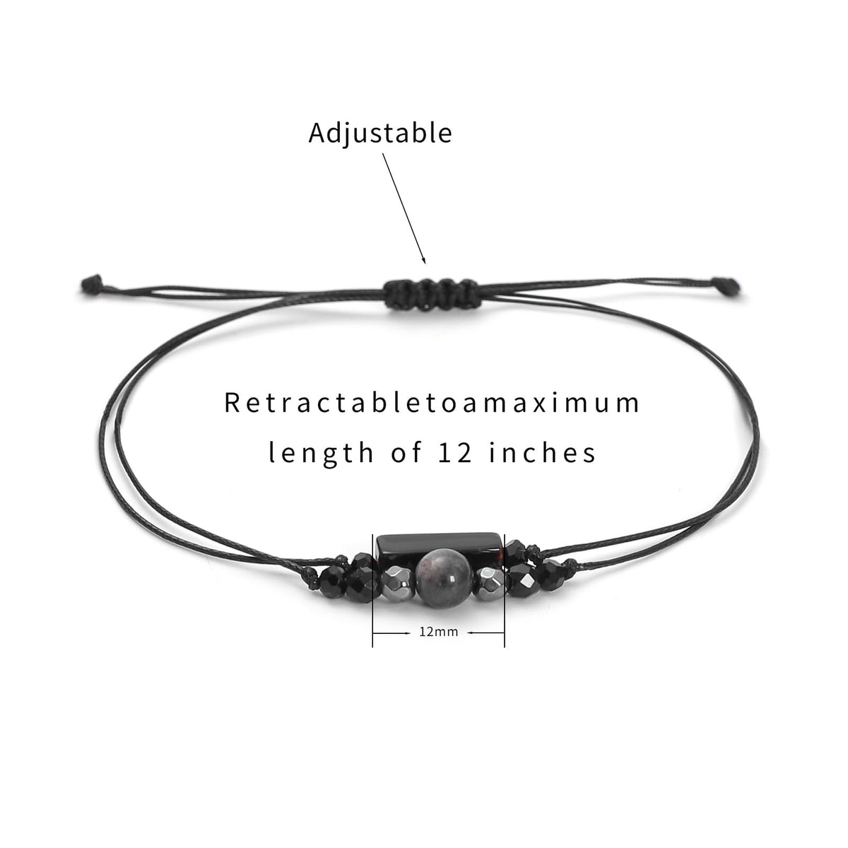 MTJAHPS Protection Bracelet, empath protection, black obsidian Crystals and Healing Stones Bracelet for Women ，Luck ，Anxiety and Stress Clam Bracelet (Triple Protection A)