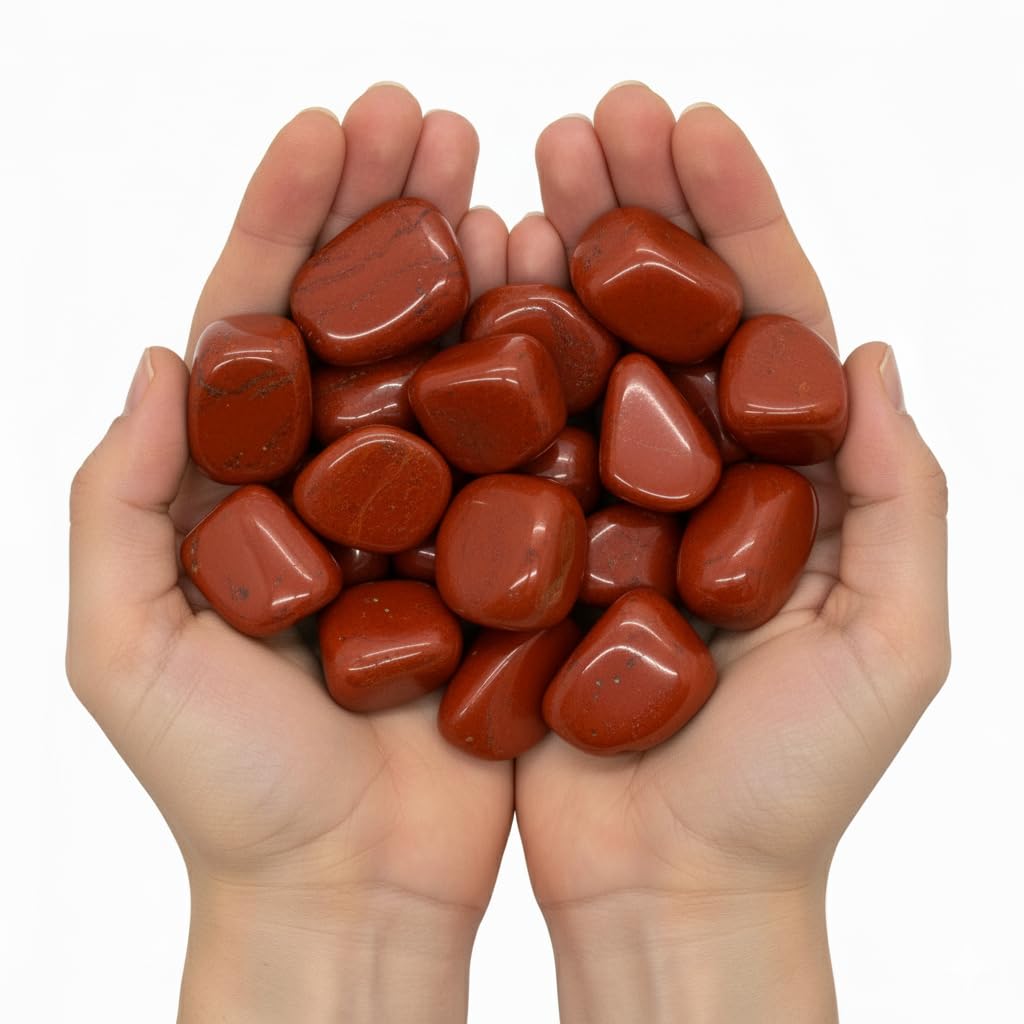 Red Jasper Tumbled Stone – Natural Crystal Gemstone for Strength, Grounding & Positive Energy – Pocket Stone for Meditation, Reiki, Chakra, Yoga & Spiritual Décor
