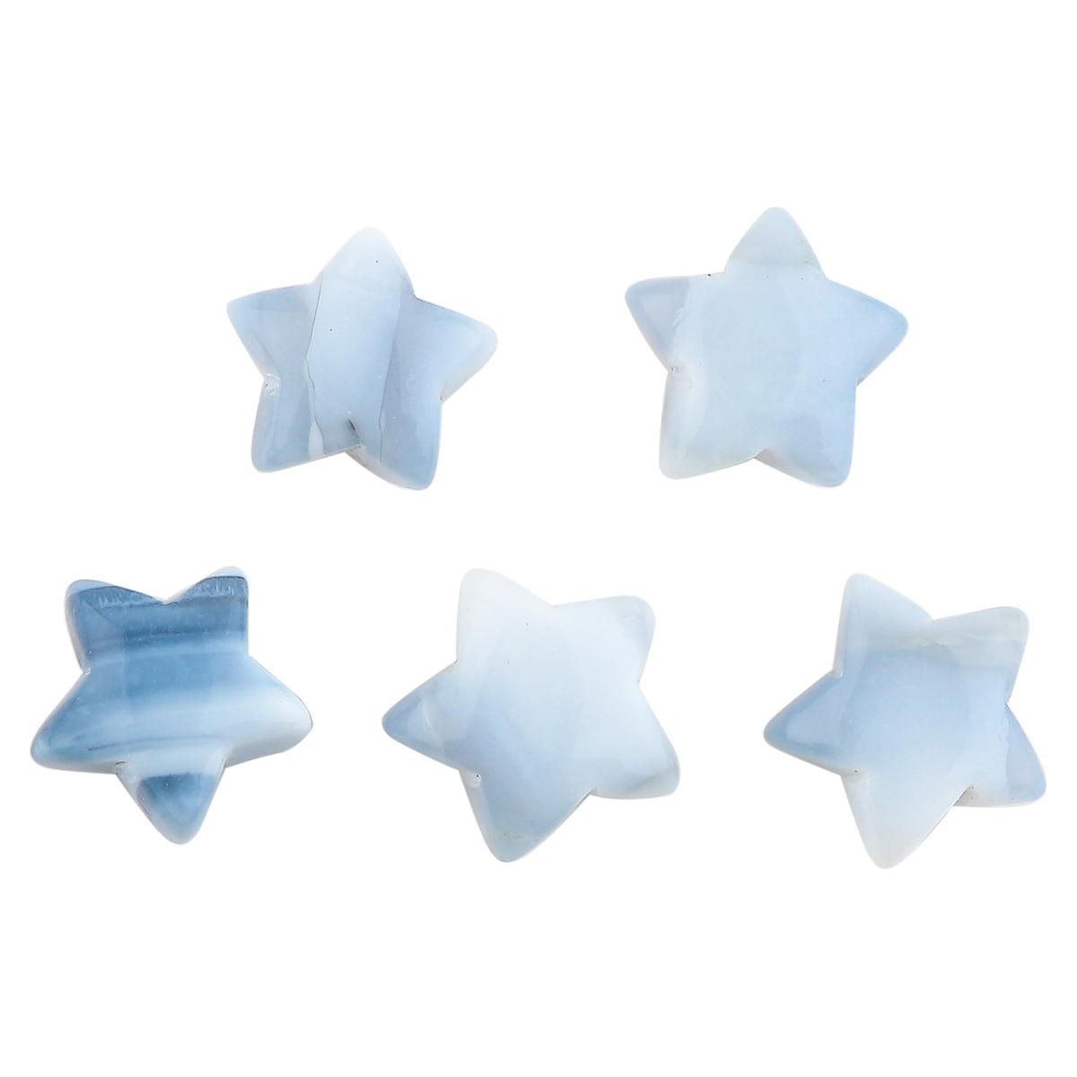 CRYSTALINES 5pcs, Wholesale Natural Blue Opal Gemstones, Bulk Star Shape Stones, Assorted Loose Supply, DIY Craft-Jewelry Making, Chakra Healing Crystals, Gem Collection, 10-14mm