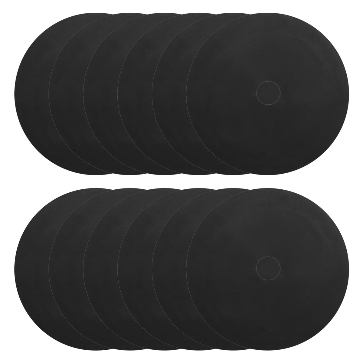 PATIKIL Spot Markers 6 Inch, 12 Pcs Non-Slip Floor Dots Agility Markers Flat Field Cones Poly Dot with Hole for Gym PE Speed Training Dance Soccer Basketball Sports, Black