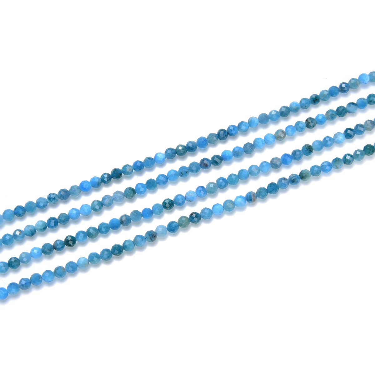 Adabele 15 Inch Natural Blue Apatite Healing Gemstone 3mm (0.12 Inch) Tiny Small Faceted Round Loose Beads Stone Spacer (120-130pcs) for Craft Jewelry Making GK3-6