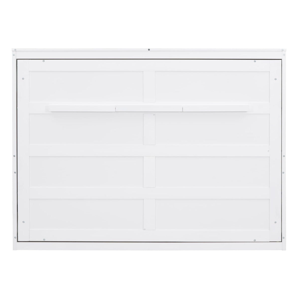 Ball & Cast Murphy Bed Full Size,Farmhouse Murphy Cabinet with Storage Shelf,Wood Hidden Wall Bed,Foldable Platform Bed,Space-Saving,No Box Spring Needed,White