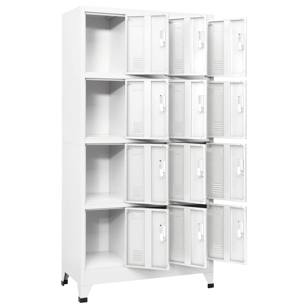 Roanoer Steel Locker Cabinet Large 12 Door Grey 35.4"x17.7"x70.9" Heavy Duty Office Storage Cabinet Metal Wardrobe Organizer for Living Room Hallway Gym