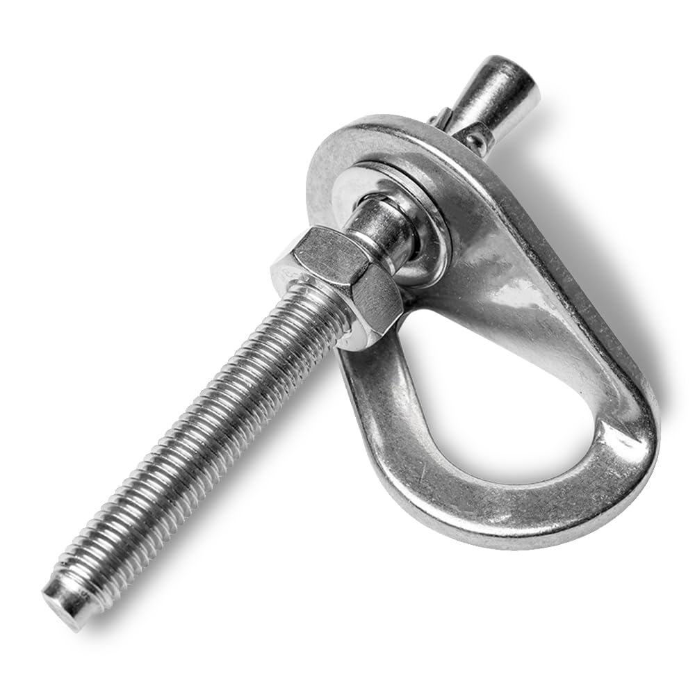 YERGOFE Climbing Holds Anchor Set - 3PCS - 10MM Bolt/25KN - Stainless Steel Bolt Hanger and Bolt Heavy Duty Climbing Holds Weight 2500KG for Indoor Outdoor Climb Train, High Worker, Mountaineering